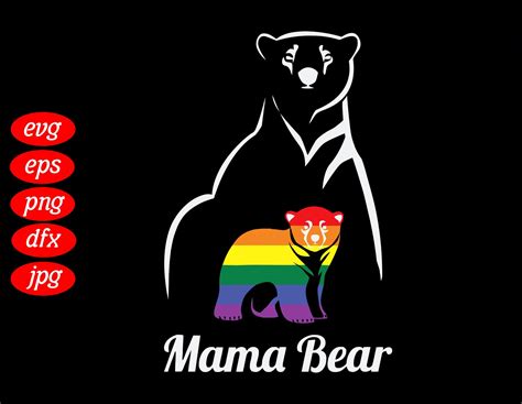 LGBT Mama Bear Svg Gay Pride Equal Rights Rainbow Svg Etsy