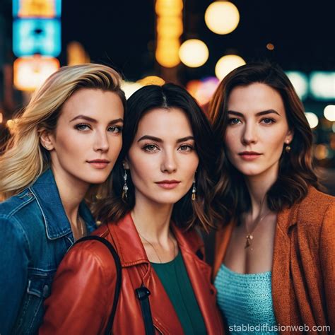 Four Unique Women In Vibrant Square Photo Stable Diffusion Online