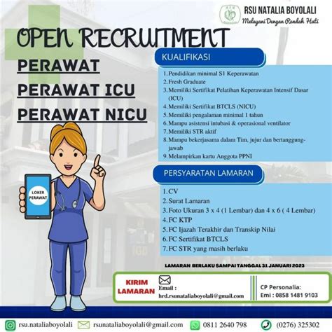 Lowongan Kerja Januari 2023 Team RSU Natalia Boyolali INFO LOKER SOLO