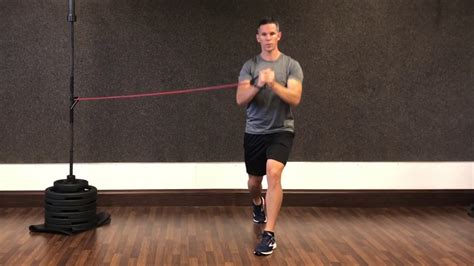 Resistance Band Split Squat To Pallof Press Youtube