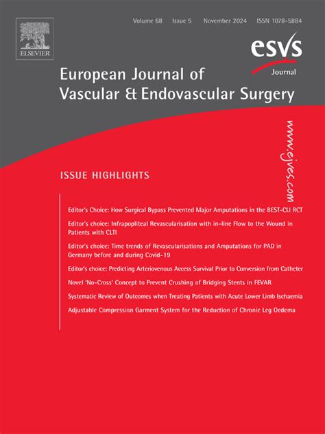 Current Issue Table Of Contents European Journal Of Vascular And