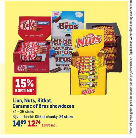 Lion Nuts Kitkat Caramac Of Bros Showdozen Korting Aanbieding