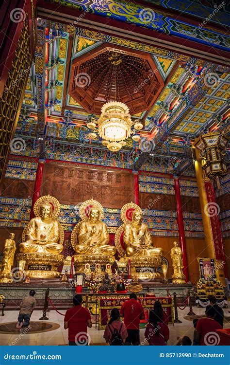 Three Buddha Statue At Chinese Temple Editorial Image Image Of