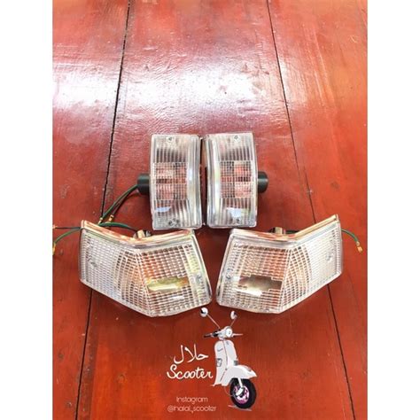 Jual Lampu Sein Vespa Set Putih Bintik New Px Kualitas Taiwan