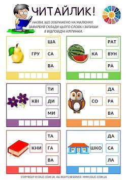 Навчальні картки для першокласників