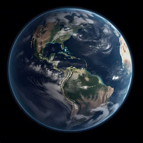 Planet Earth Globe View from Space Showing Stock Illustration ...