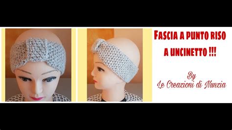 Fascia Per Capelli Punto Riso A Uncinetto Youtube