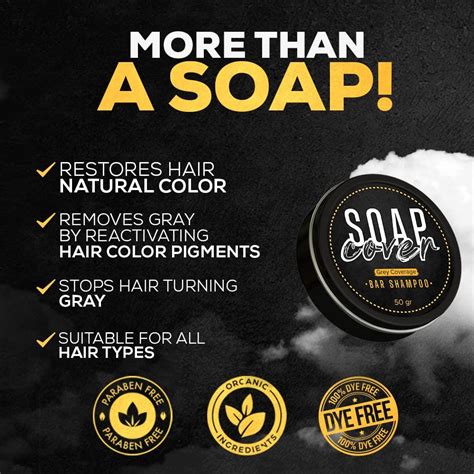 Gray Hair Coverage Soap Darkening Compressed Soap Bar 17 Oz