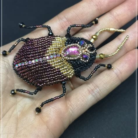 Beaded Bug Brooch Etsy