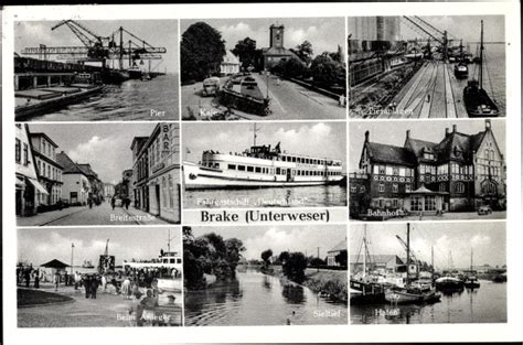 Ansichtskarte Postkarte Brake An Der Unterweser Pier Akpool De