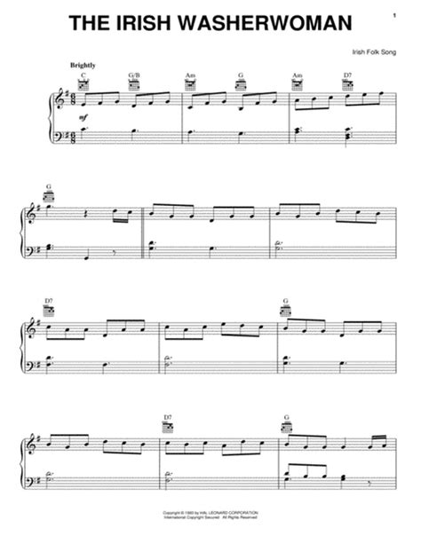 The Irish Washerwoman By Irish Folk Song Piano Digital Sheet Music