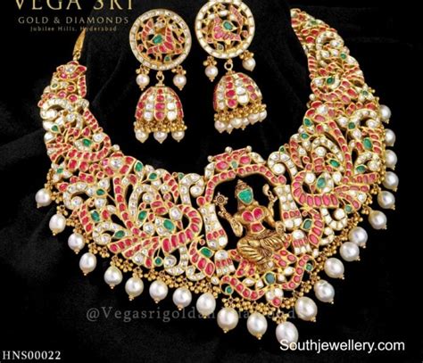 Kundan Necklace And Jhumkas Set Indian Jewellery Designs