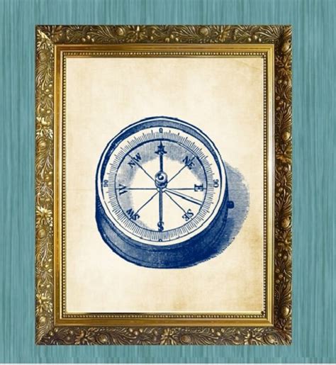 Items Similar To Compass Print 8 X 10 Ocean Art Nautical Art Print Natural History Print Coastal