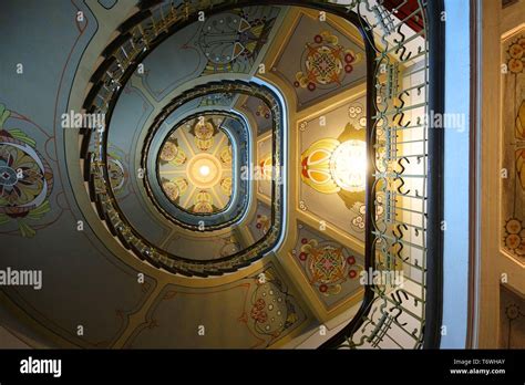 Spiral Staircase In The Art Nouveau Style Stock Photo Alamy