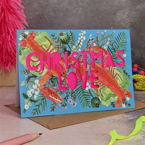 Lobster Christmas Card Miss Bespoke Papercuts