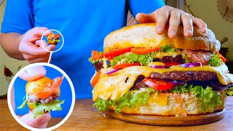 Я СДЕЛАЛ ГИГАНТСКИЙ 8-КИЛОГРАММОВЫЙ БУРГЕР И САМЫЙ МАЛЕНЬКИЙ 3 ГРАММА ...