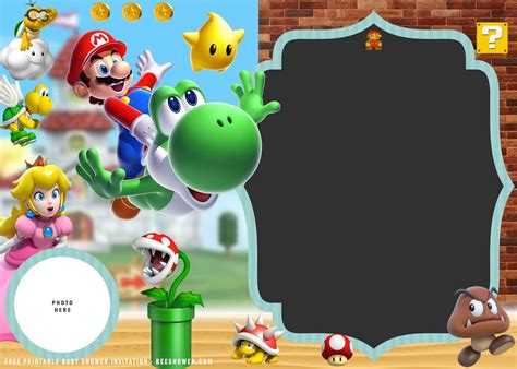 Mario Birthday Invitation Template