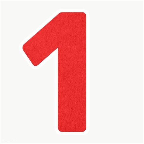 Red Number One Sticker Design Element Free Image By