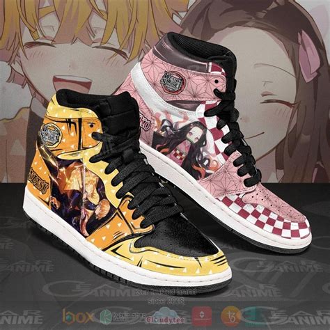 Hot Zenitsu Nezuko Demon Slayer Anime Air Jordan High Top Sneaker Shoes Express Your Unique