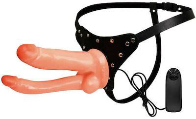 Baile Jessica Strap On Harness με Διπλό Dildo 21 5cm στο χρώμα του