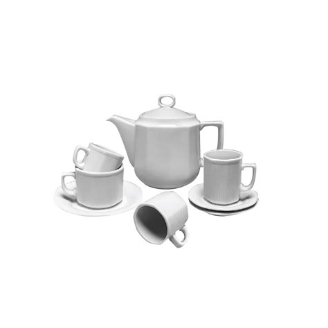 6 TAZAS DE TE C PLATO Porcelanas Tsuji 550 Blanca