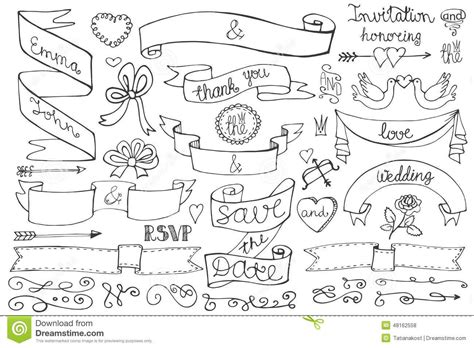 Wedding Elements Clipart For Photoshop Brushes And Handwritten