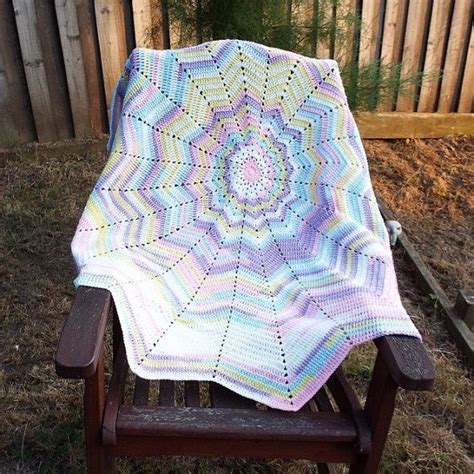 Hand Crocheted Point Star Baby Blanket Multi Colour Etsy Star