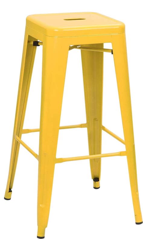 Yellow Element Backless Bar Stool