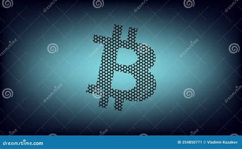 Bitcoin BTC From Holey Mesh Like Cheese Isolated On White Background