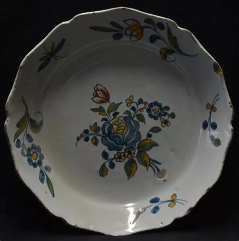 Assiette En Fa Ence D Cor Floral Nevers La Rochelle Xviiie Eur