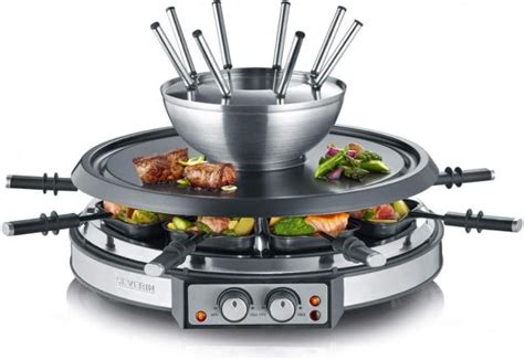 Severin Raclette Partygrill Fondue Inox Combination With Natural