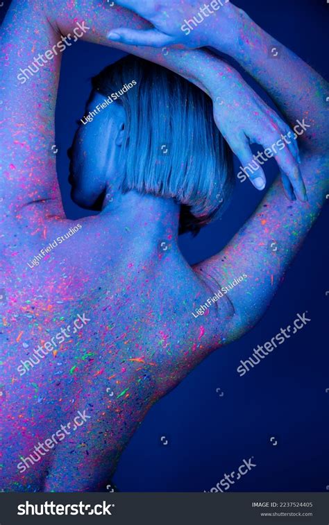 Back View Nude Woman Colored Neon Stock Photo 2237524405 Shutterstock
