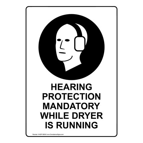 Vertical Sign PPE Hearing Hearing Protection Mandatory