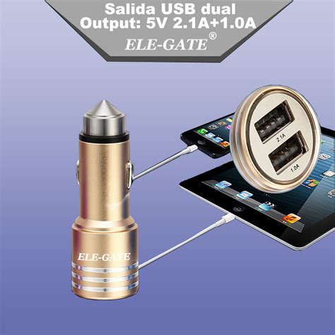 Cargador Para Encendedor Con Doble Usb De Aluminio Ele Gate