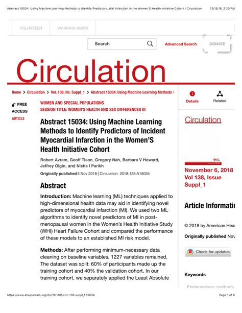 Pdf Women And Special Populations Session Title Women S Health And Sex Differences Iii