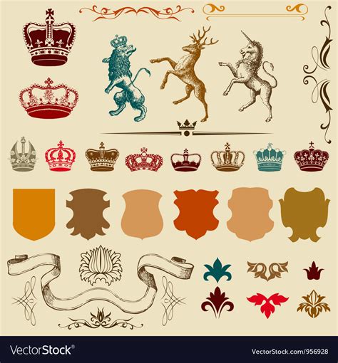 Heraldry Design Elements Royalty Free Vector Image