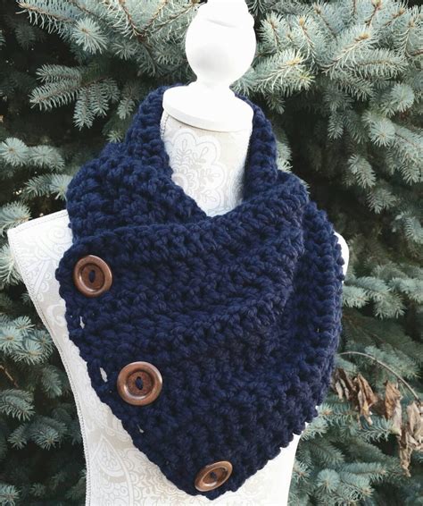 Crochet Pattern 3 Button Scarf Crochet Scarf Pattern Diy Etsy