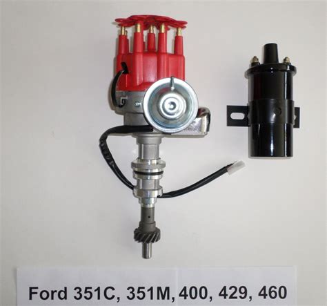 Ford Big Block 351c M 400 429 460 Red Small Cap Hei Distributor Black 45k Coil Ebay