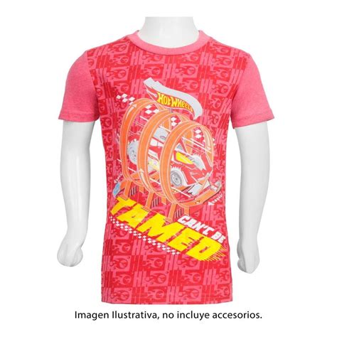 Playera Hot Wheels Talla Estampado Rojo Walmart