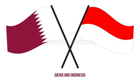 Qatar Vs Indonesia Indonesian Smoky Mystic Flags Placed Side By Side