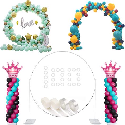 Decojoy Circle Balloon Arch Kit Ft Large Round Backdrop Frame