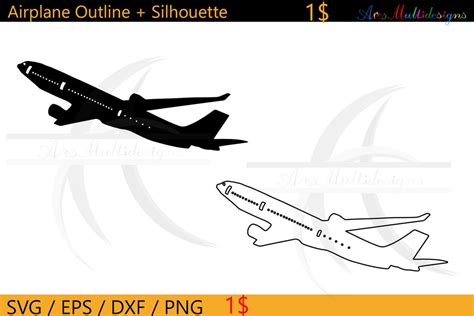 Airplane Outline Svg / Aeroplane Silhouette / Aeroplane Silhouette ...