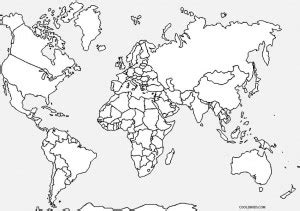 Printable World Map Coloring Page For Kids | Cool2bKids