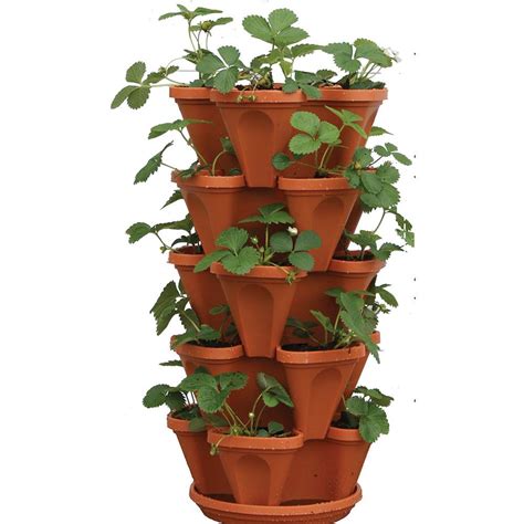 Plastic Vertical Stackable Planter Plant Herb Flower Pot Outdoor Garden 5 Pack 729440926199 Ebay