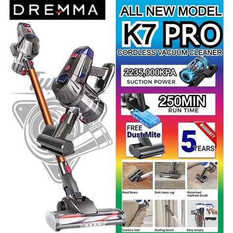 Dremma NEW 2024 Cordless K7 PRO Vacuum Free Dust Mite Cleaner Wireless