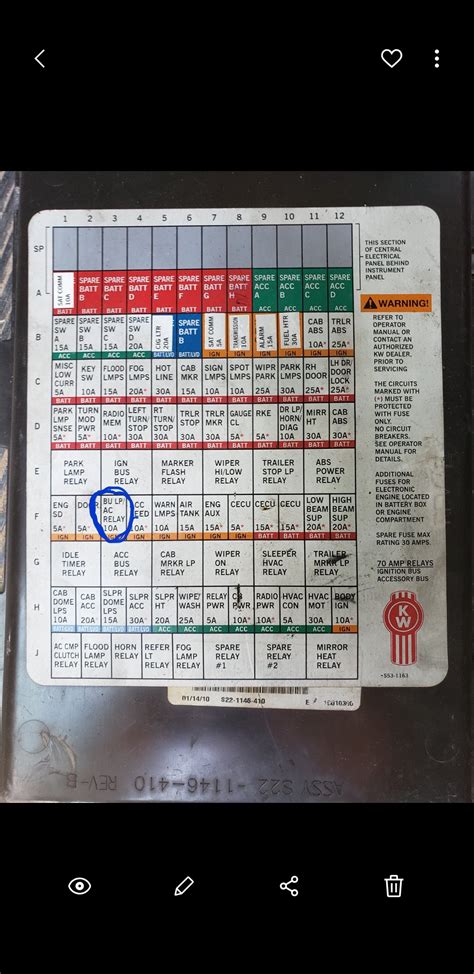 Kenworth T800 Fuse Box Diagram