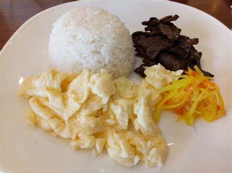 Beef Tapa with Rice and Egg Stock Photo - Image of affordable, favorite ...