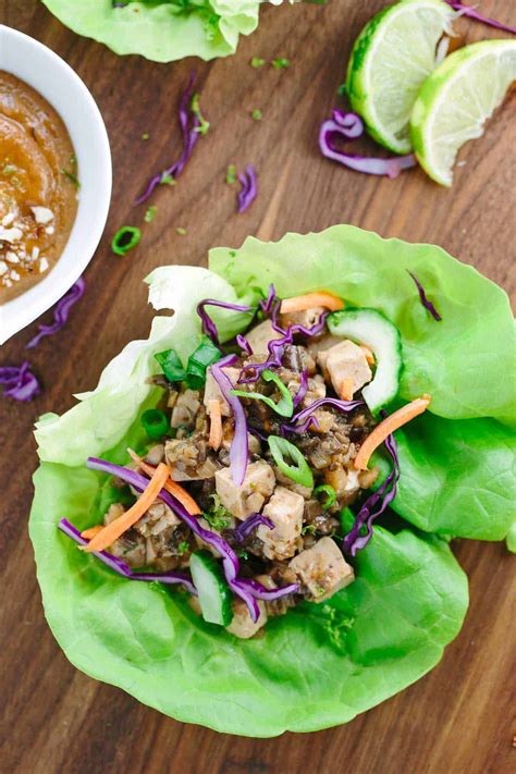 Tofu Lettuce Wraps with Peanut Sauce - Jessica Gavin