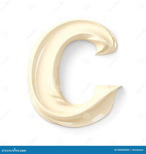 Creme Letter C Hyperrealistische Gopinvektorkunst Stock Abbildung