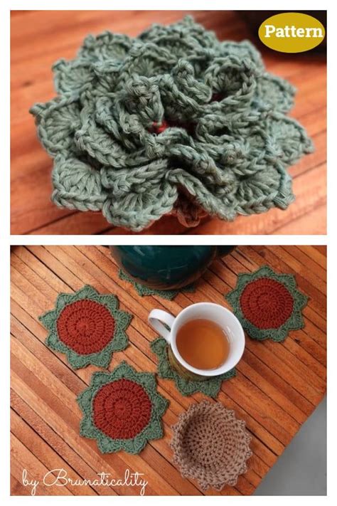 7 Surprise Plant Pot Coaster Set Crochet Patterns Crochet Succulent